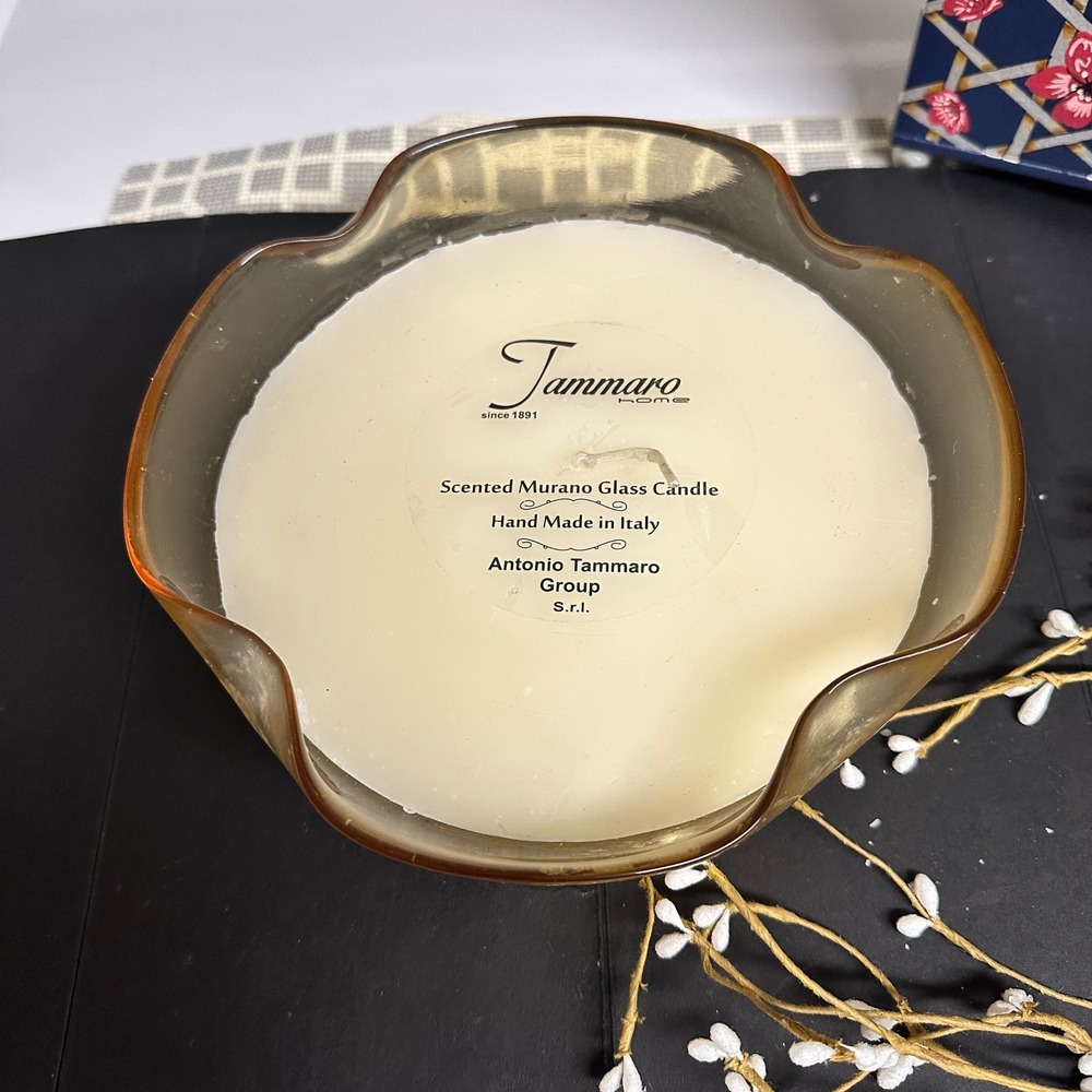 Tammaro Home Scented Murano‎ glass candle, hand-made in Italy NEW Pale Sunset